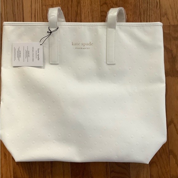 Kate Spade White Tote with Subtle Dot Pattern - Picture 1 of 2